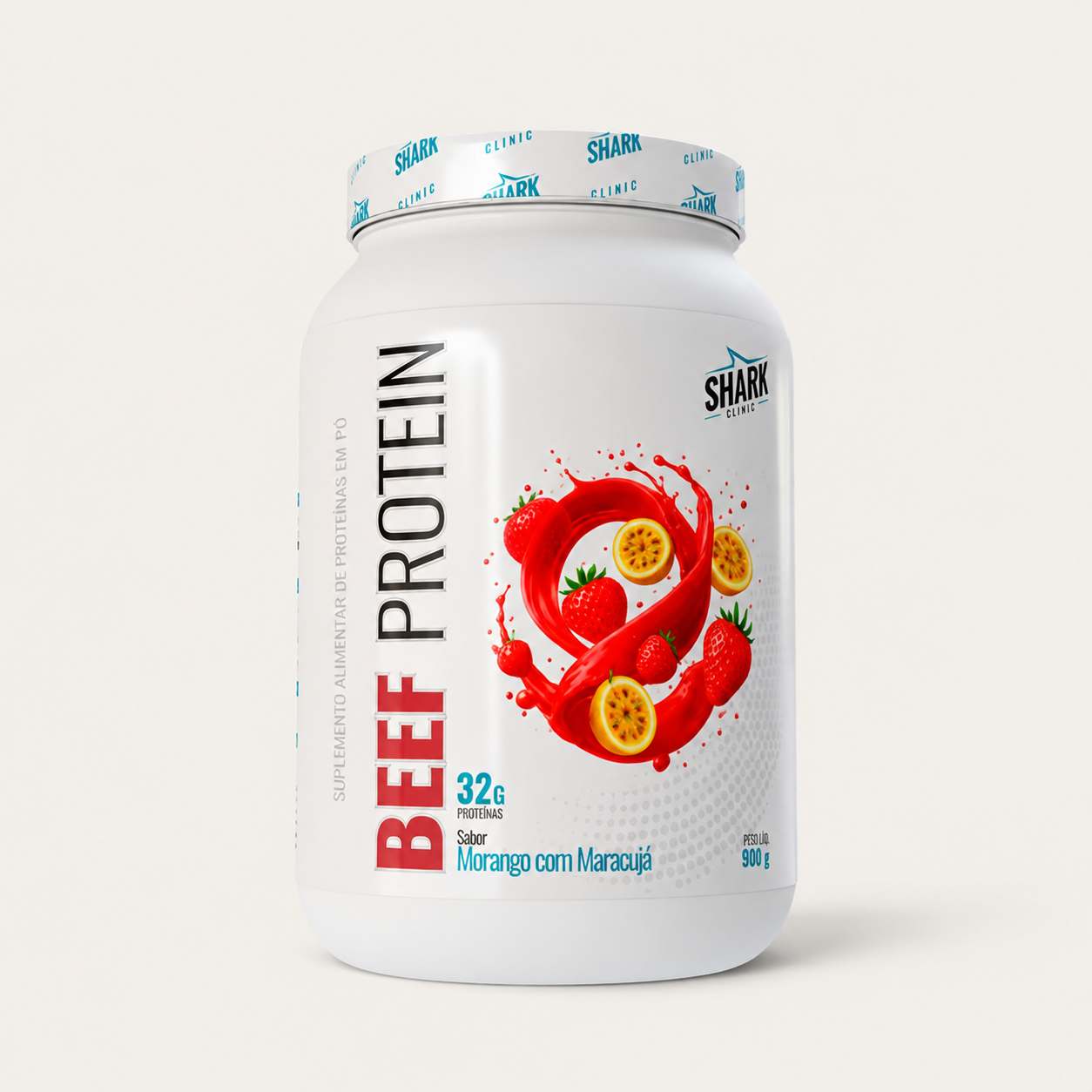 Beef Protein Shark Pro 900g sabor Frutas Roxas
