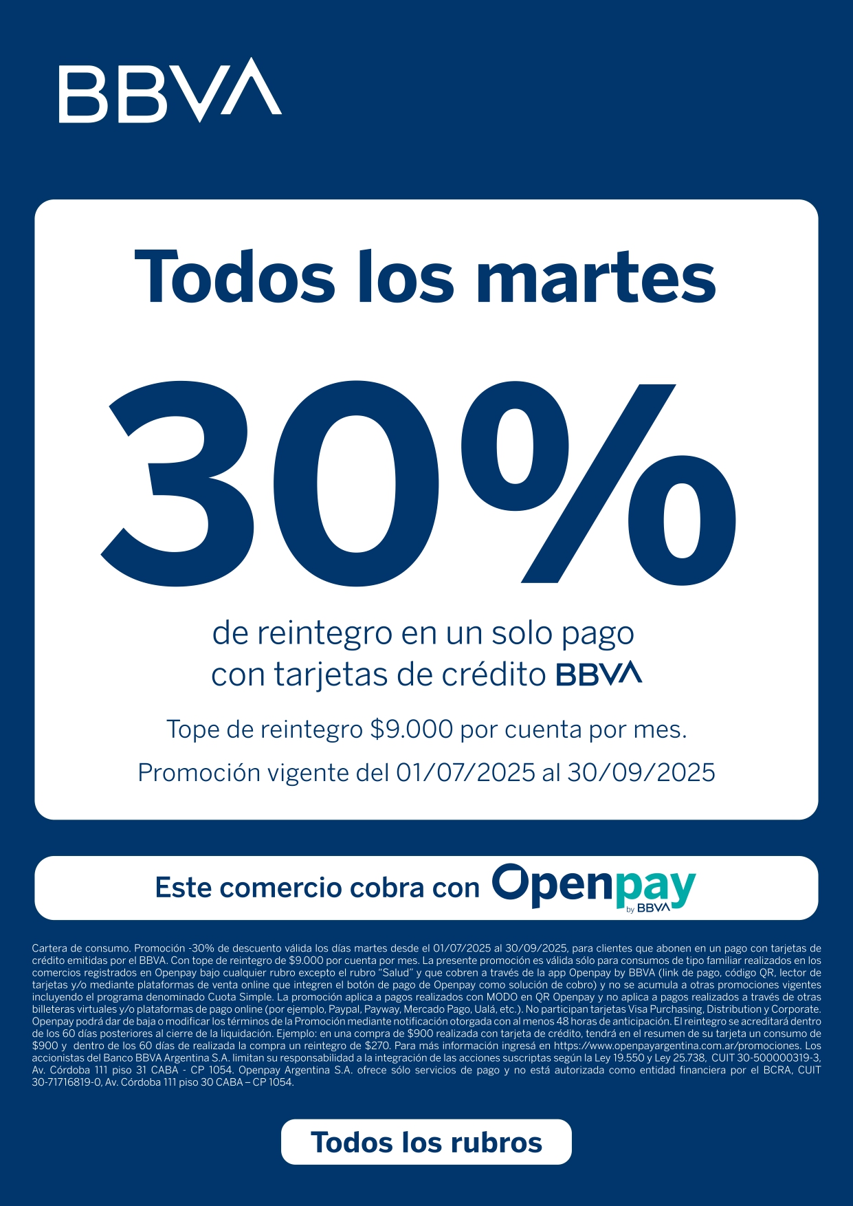 30 de Reintegro - Martes