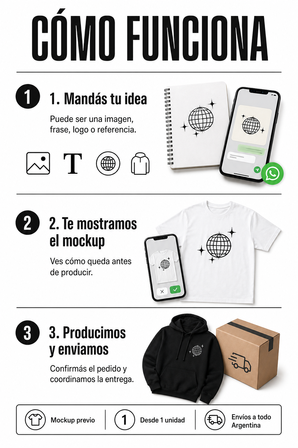 Remera personalizada HolyTee con estampa negra