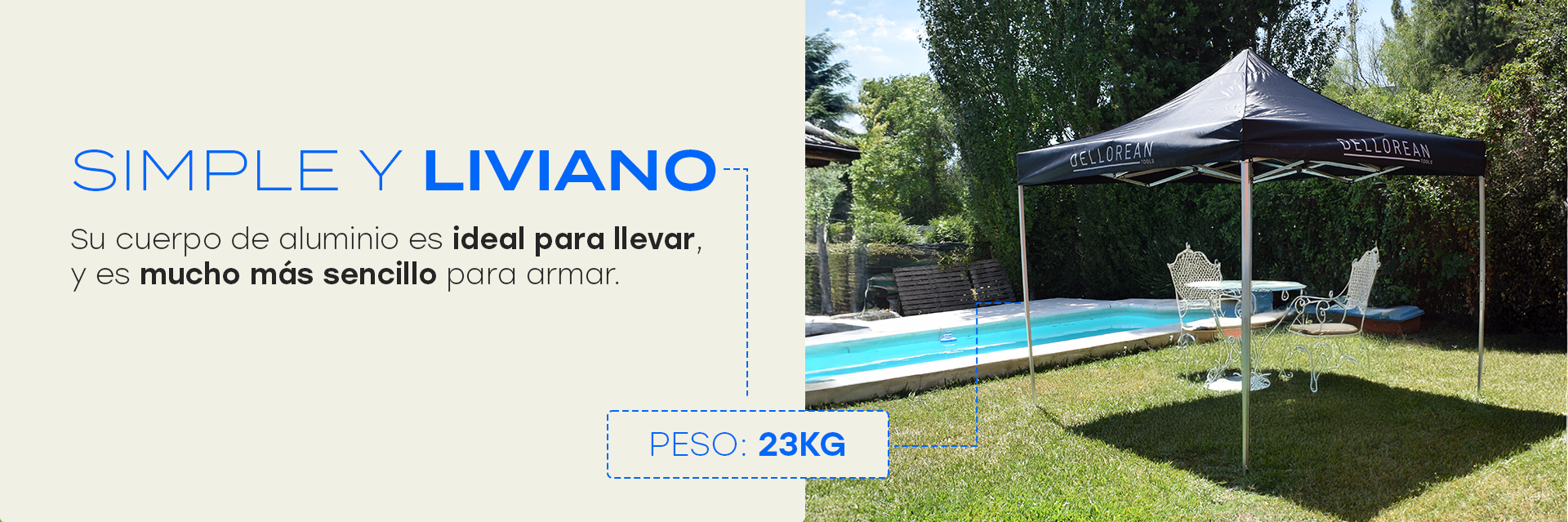 Diseño Práctico y Duradero para Uso Intensivo Fabricado con cuadros de aluminio resistente y materiales de alta calidad, el gazebo Dellorean prioriza la longevidad y el fácil mantenimiento. Las 3 ventanas unificadas en las paredes de PVC transparente permiten ventilación y visibilidad, creando un ambiente amplio y acogedor. Disfrutá de tus actividades al aire libre con la seguridad de contar con un producto diseñado para soportar el uso frecuente y las condiciones climáticas variables.