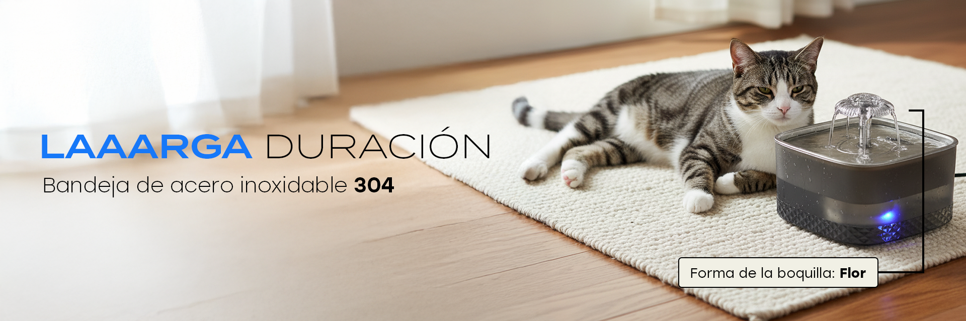 Sistema de filtrado triple del bebedero Dellorean B2LD: algodón, carbón activado y resina iónica para un agua pura. Bomba inteligente con alerta LED de bajo nivel de agua y capacidad de 2 litros. Ideal para gatos, perros y mascotas pequeñas. Materiales duraderos como el acero inoxidable 304. Tecnología Dellorean para su bienestar.