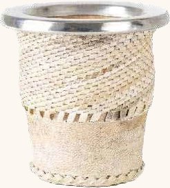 Mate APA Trenzado forrado en tiento de cuero crudo