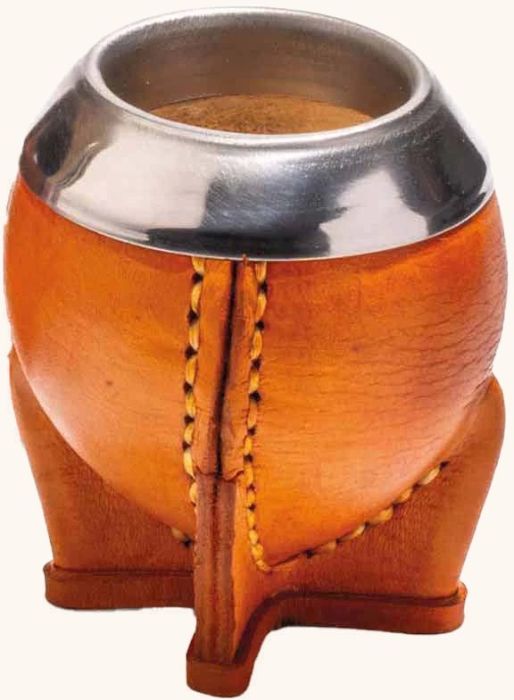 Mate APA Torpedo Premium forrado en cuero naranja