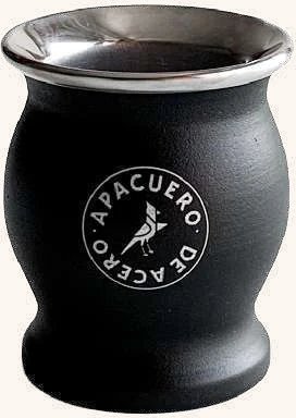 Mate Apacuero de acero negro con logo
