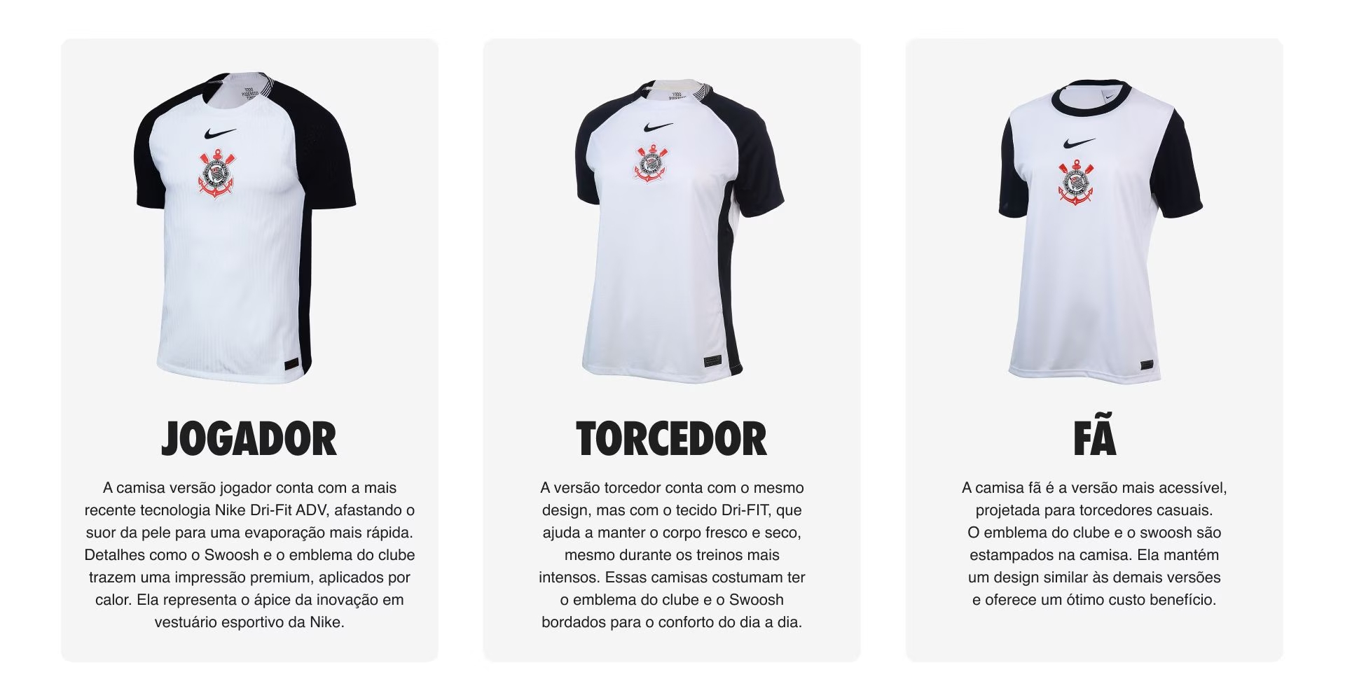 Camisa Nike Corinthians I 2025-26 Torcedor Masculina - Vista Frontal