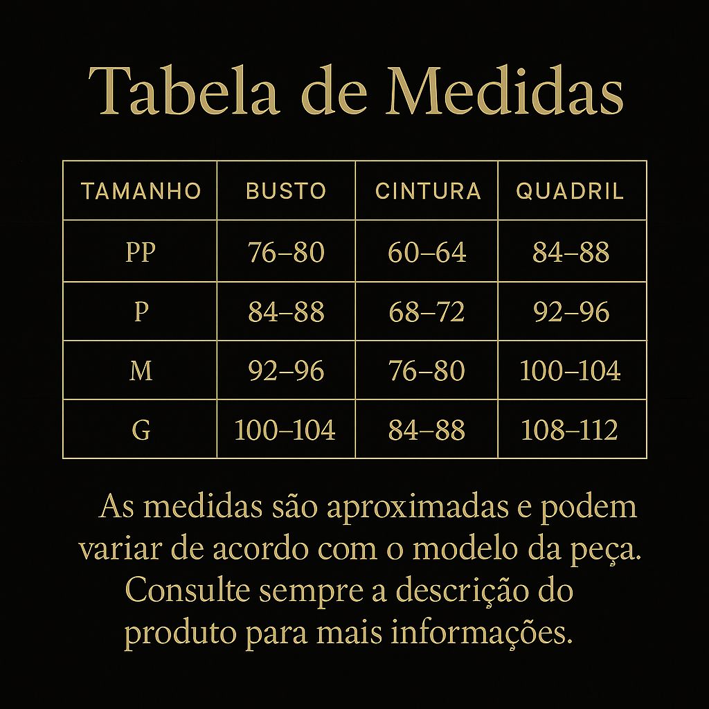 Tabela De Medidas