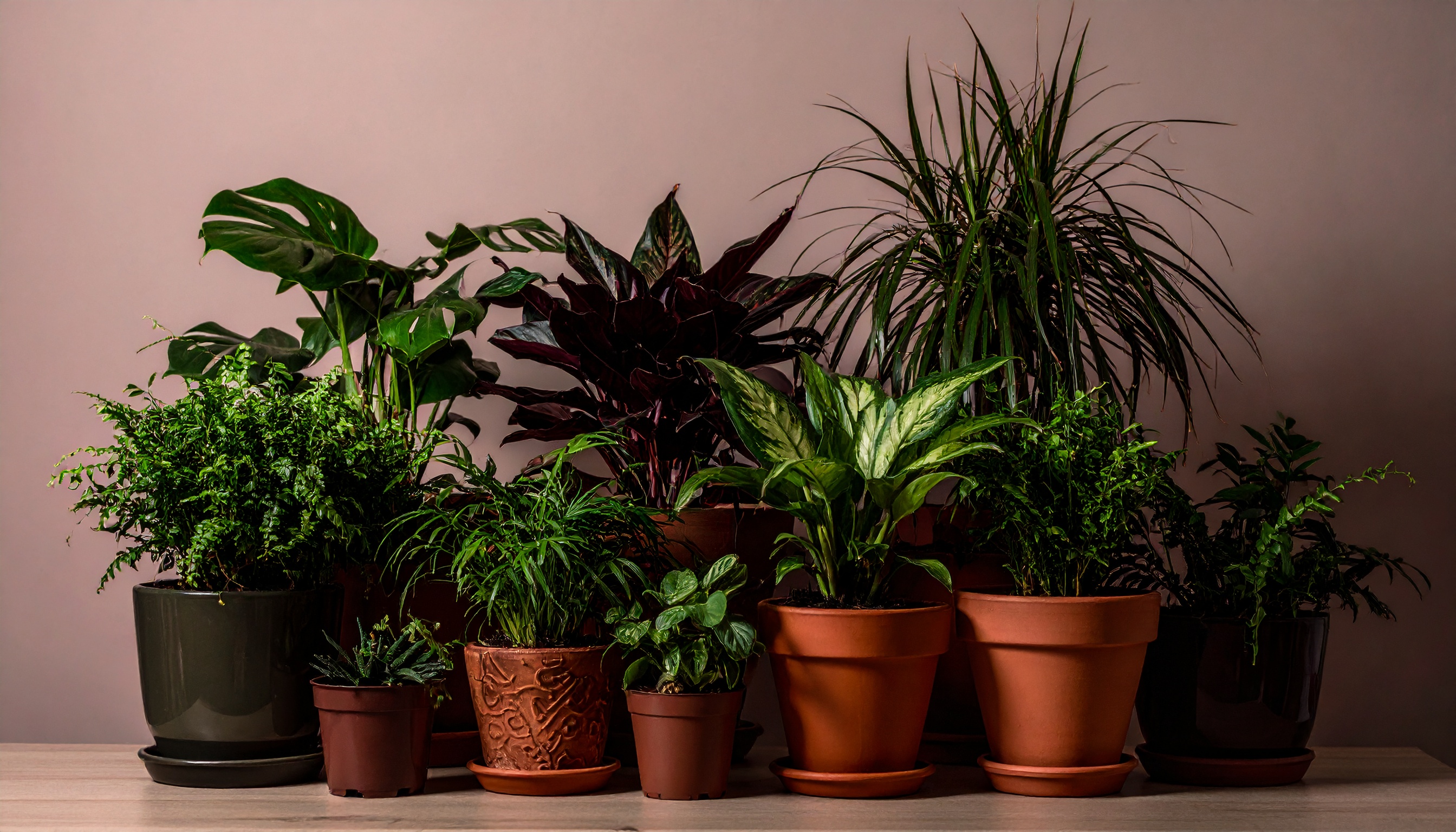 Firefly_Stylized botanical hero image showcasing a curated arrangement of lush indoor plants  856679.jpg
