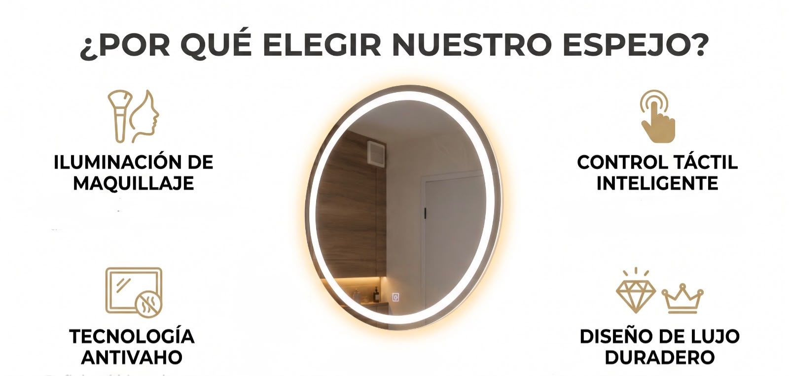 Espejo LED circular