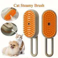 Gato cão pet spray massagem escova um botão spray de vapor dobrável rotativo  flutuante banho de cabelo escova de remoção de pêlos pente - AliExpress