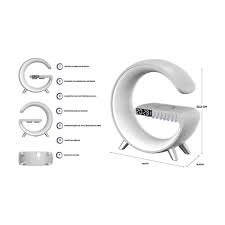 Caixa De Som Luminária Carregador Sem Fio Smart