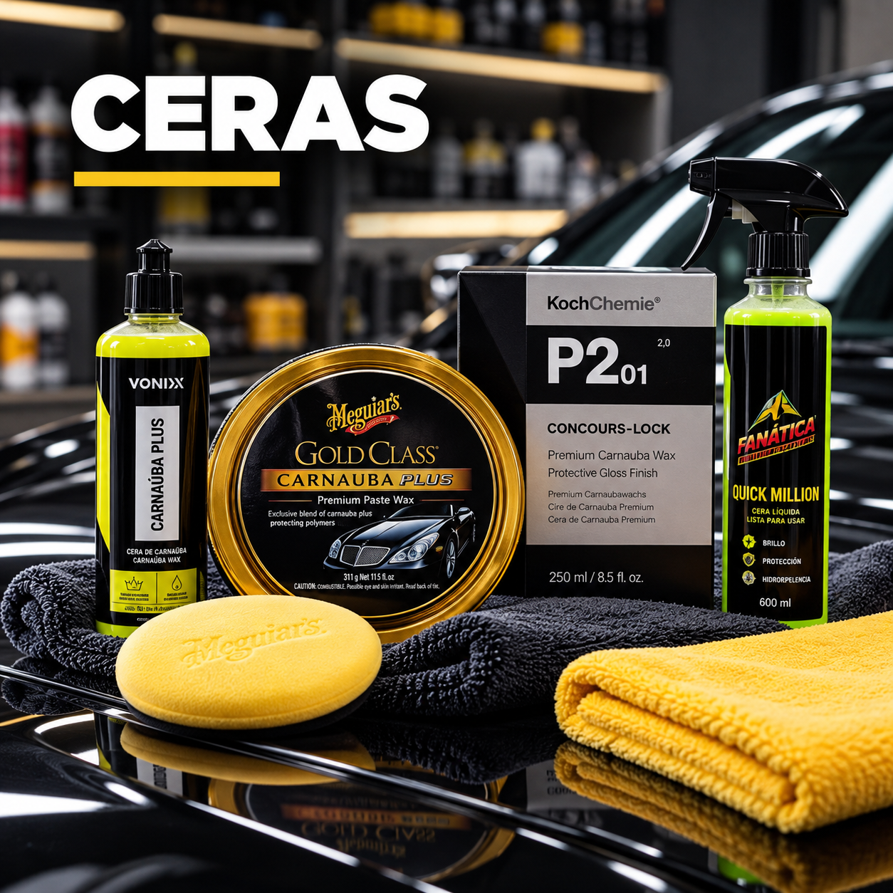 Ceras para brillo y protección automotriz