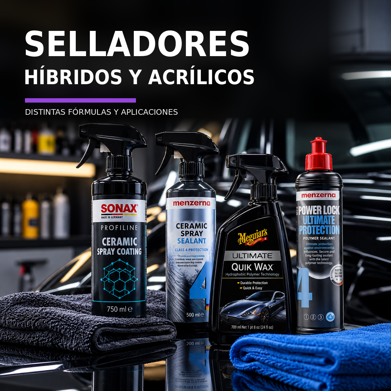 Selladores híbridos y acrílicos para autos