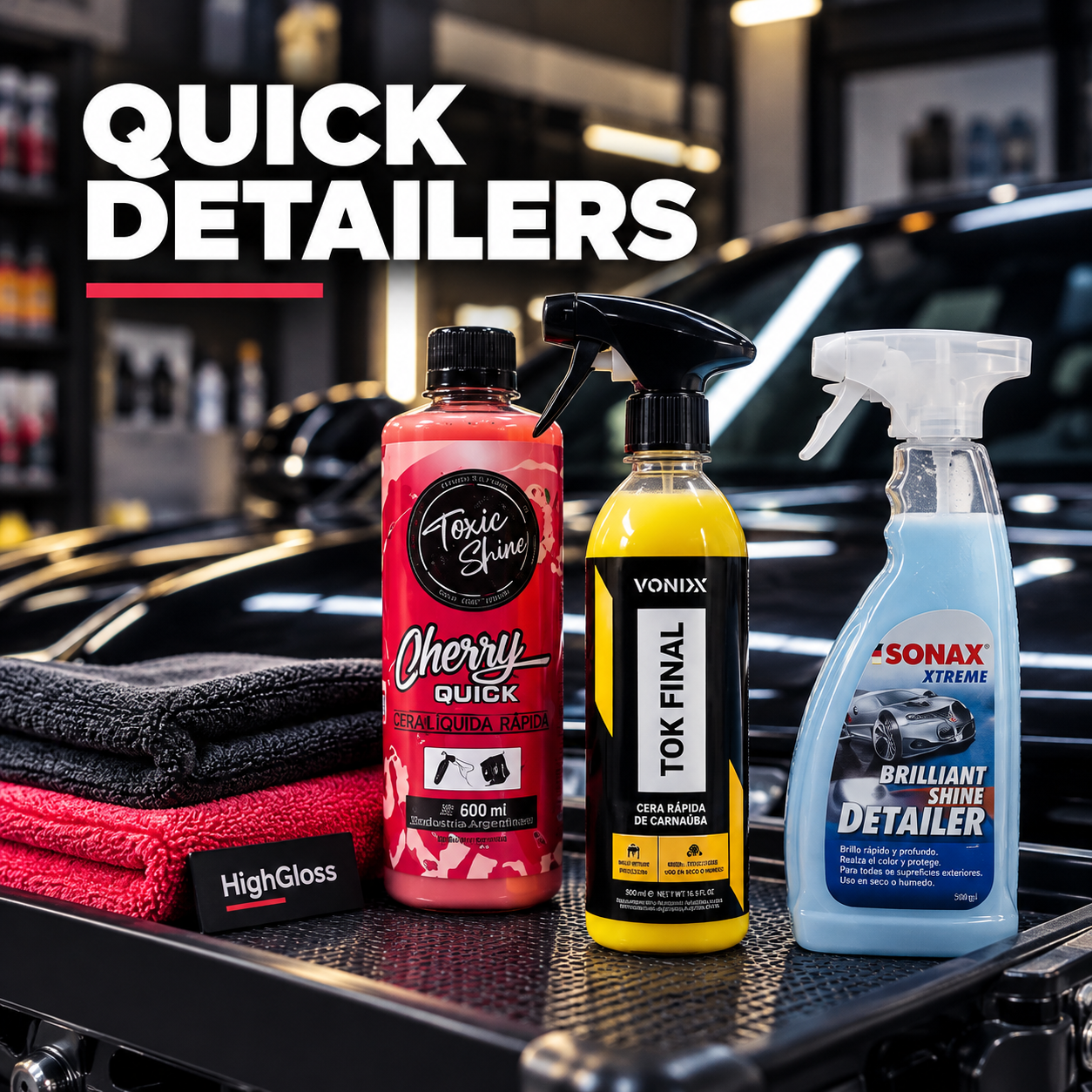 Quick detailers para mantenimiento automotriz