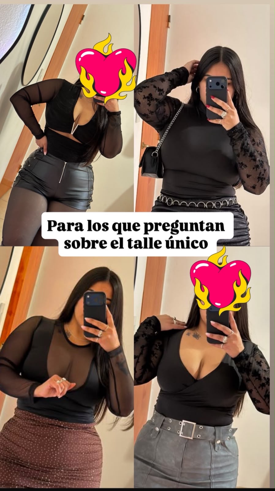 Ejemplos de prendas en talle único