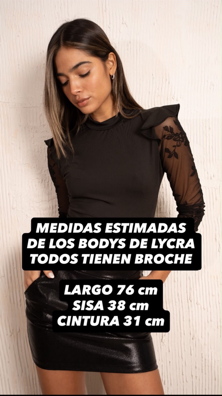 Medidas estimadas de los bodys de lycra