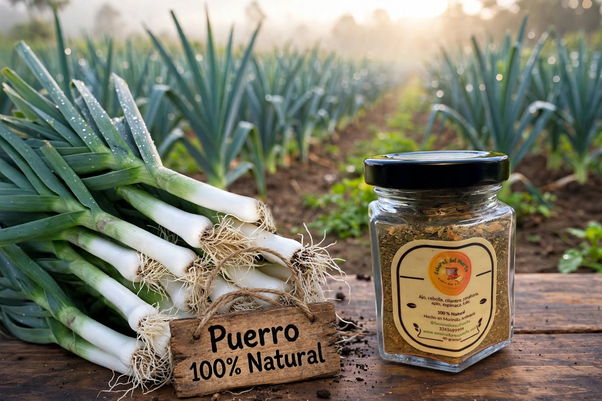 Puerro para dar sabor a los condimentos de Pancha