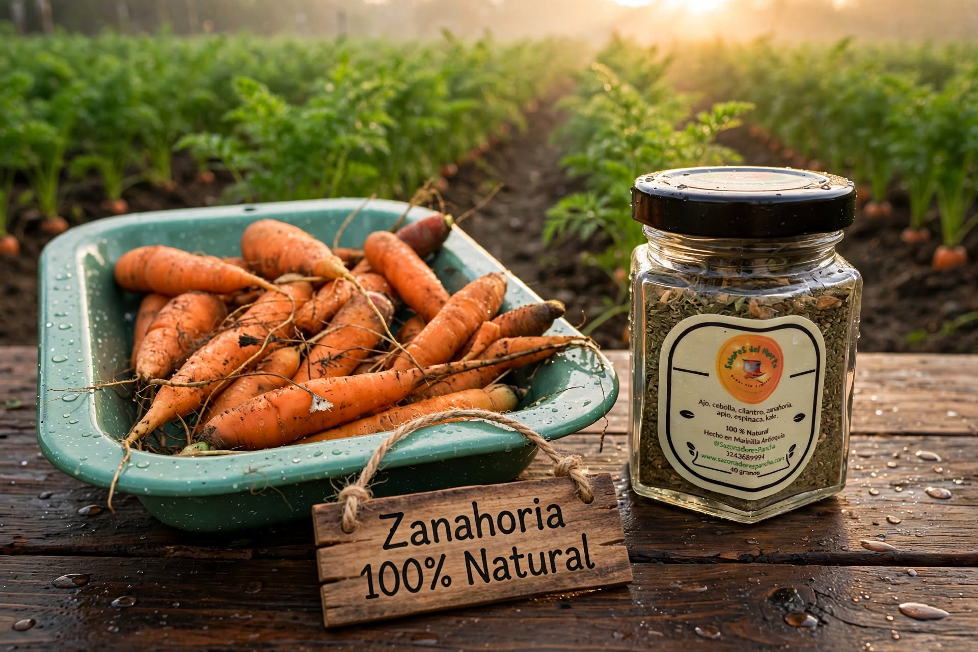 Cultivo de zanahoria con manejo agroecológico en Marinilla, Antioquia - Sabores del Huerto, mezcla deshidratada con zanahoria de Sazonadores Pancha