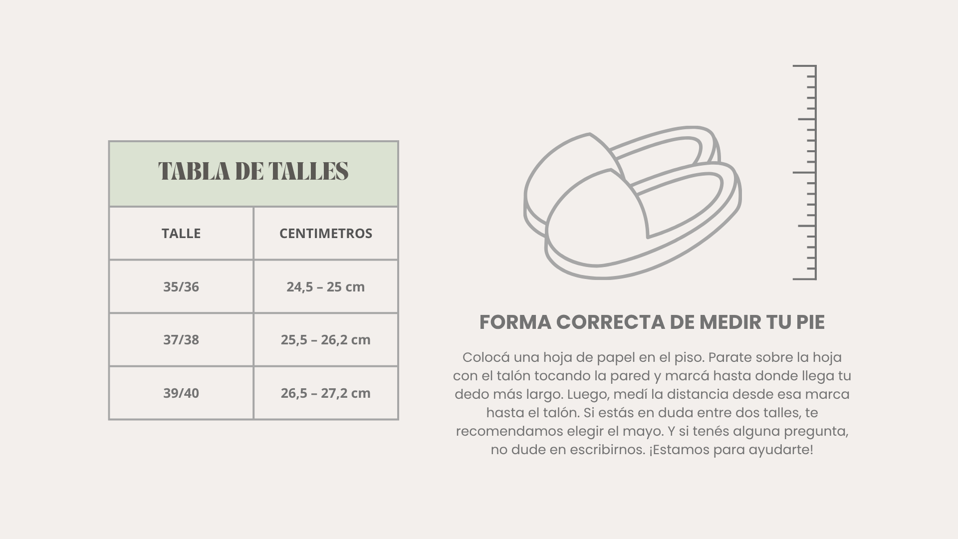 TABLA DE TALLES