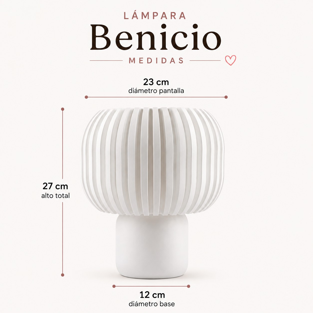 L&aacute;mpara Benicio medidas