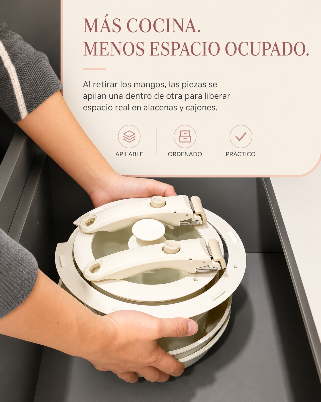 Más cocina, menos espacio ocupado