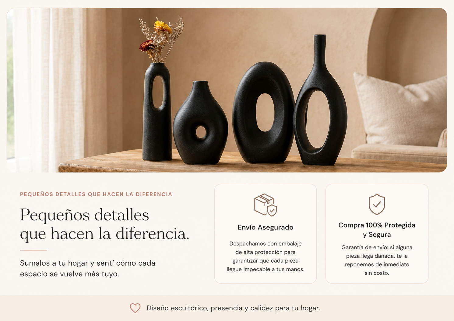 Env&iacute;o asegurado y compra protegida para jarrones de cer&aacute;mica