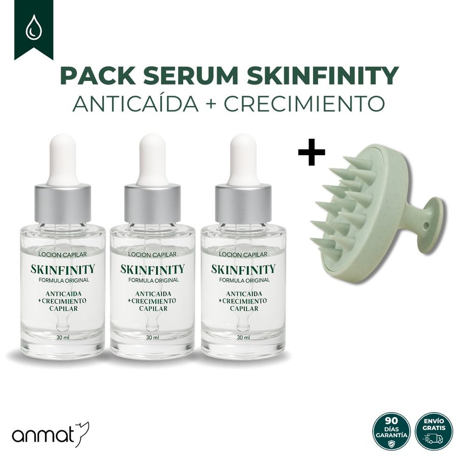 Pack X3 Serum Skinfinity Anticaída + Cepillo Masajeador