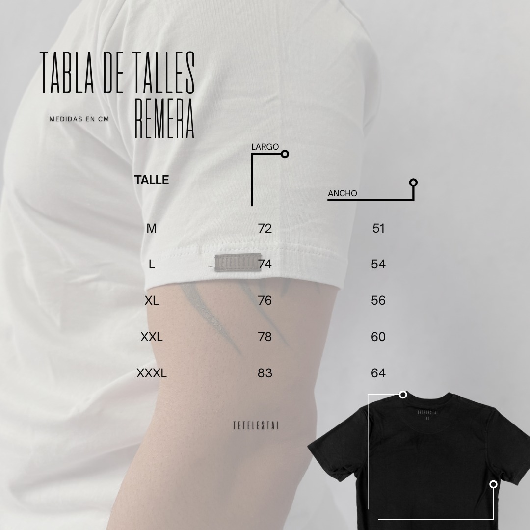 GUIA DE TALLES REMERAS CORTE CLASICO