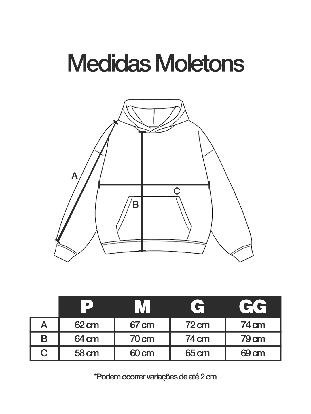 Medidas Moletom