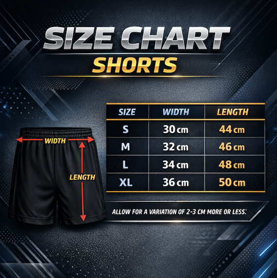 Shorts size chart