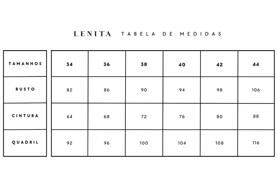 Tabela de Medidas