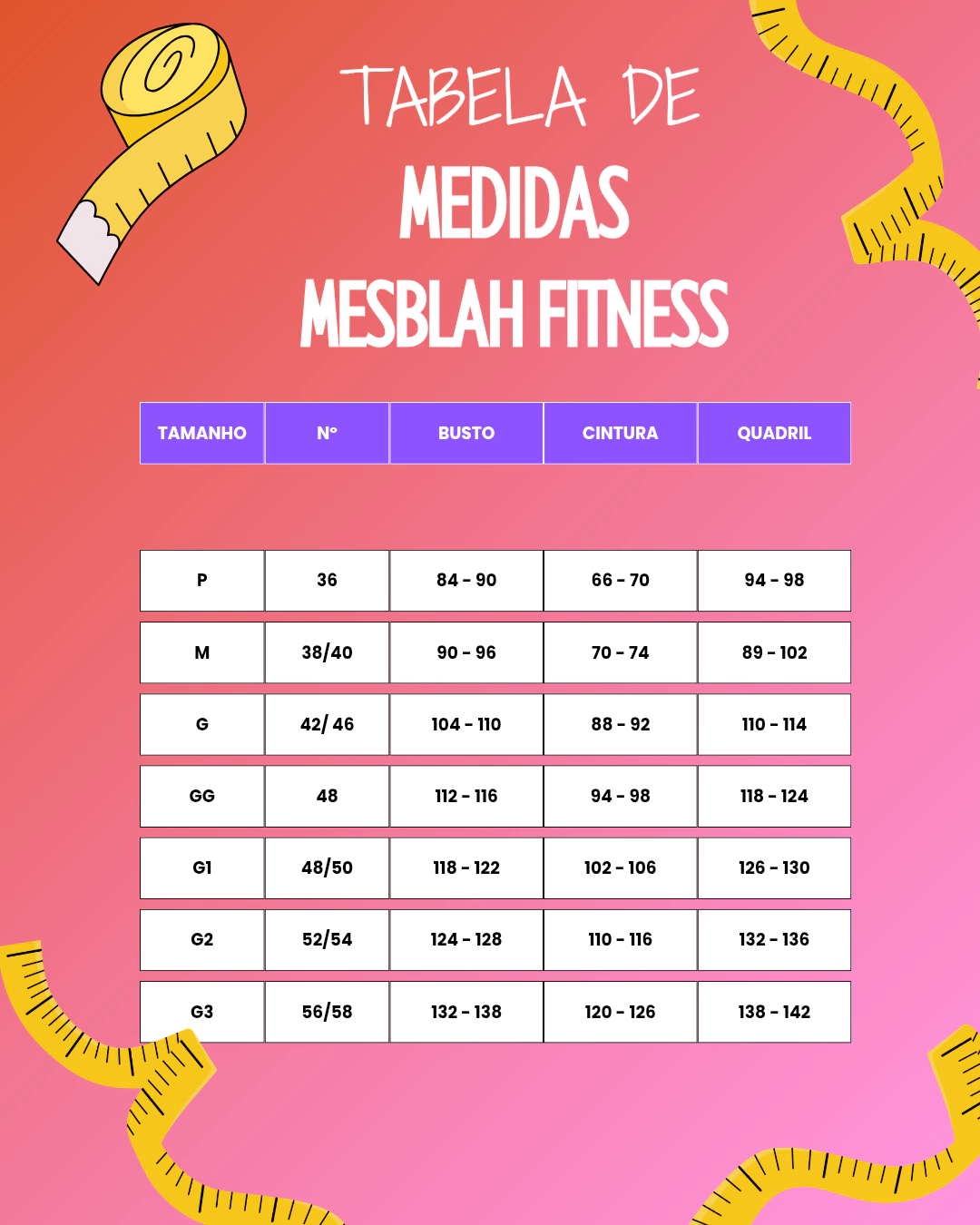 Banner da categoria Tabela de Medidas
