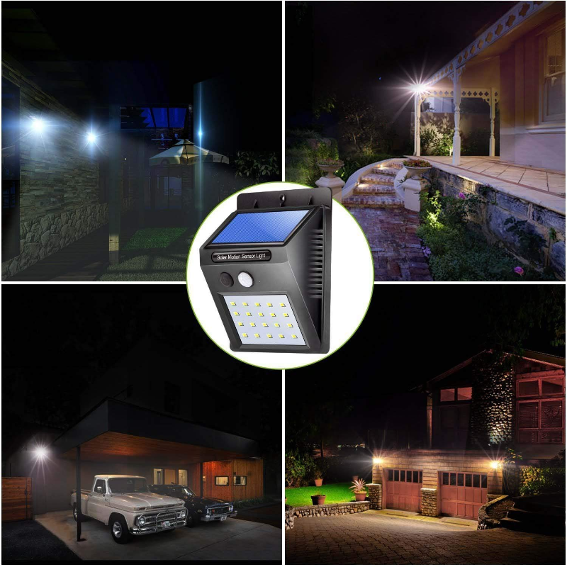 Reflector LED solar con sensor de movimiento