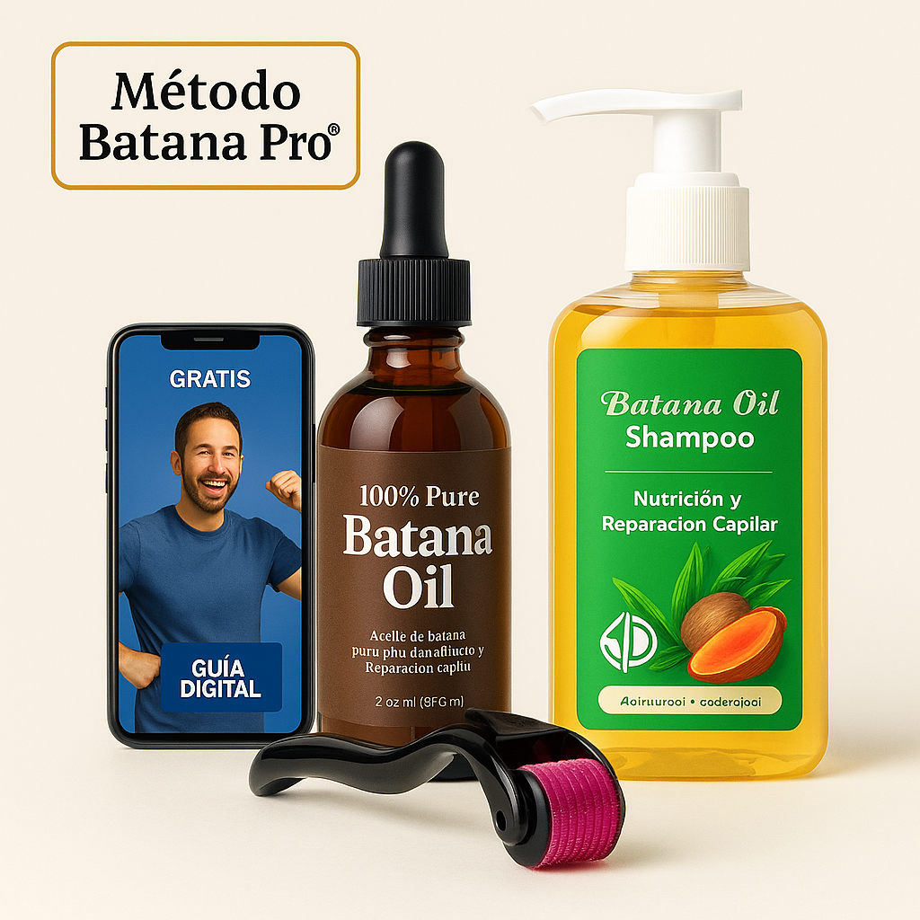 Método Batana Pro – Aceite + Shampoo + Dermaroller + Guía