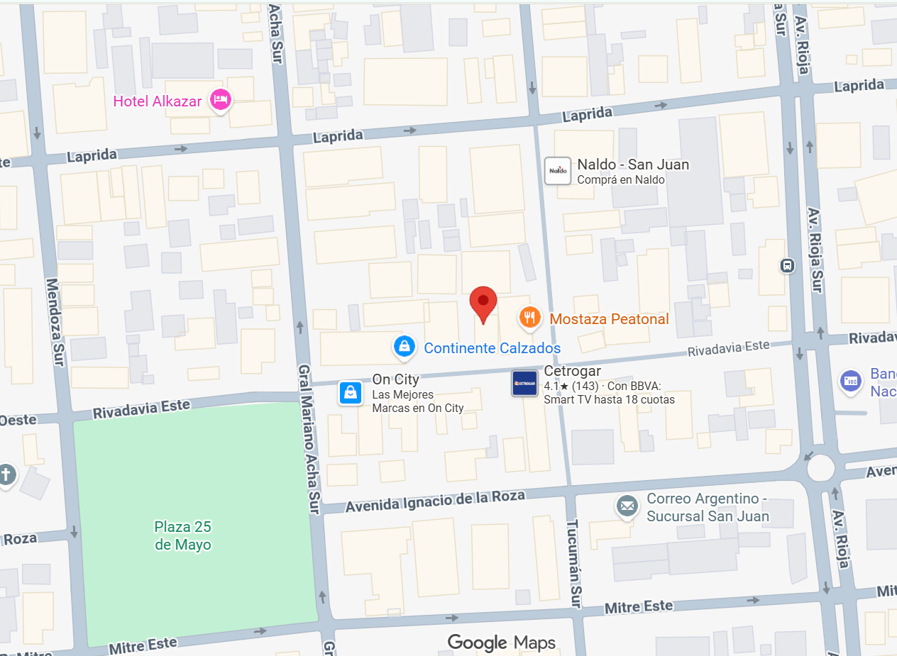Ubicación Continente Calzados Centro