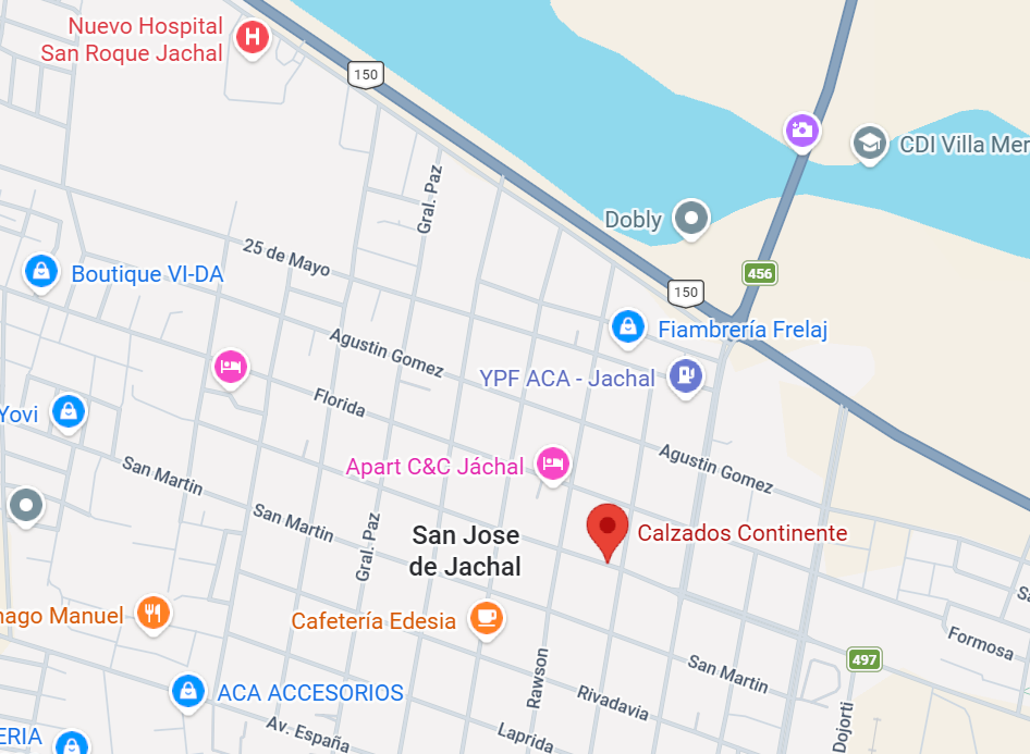 Ubicación Continente Calzados Jáchal