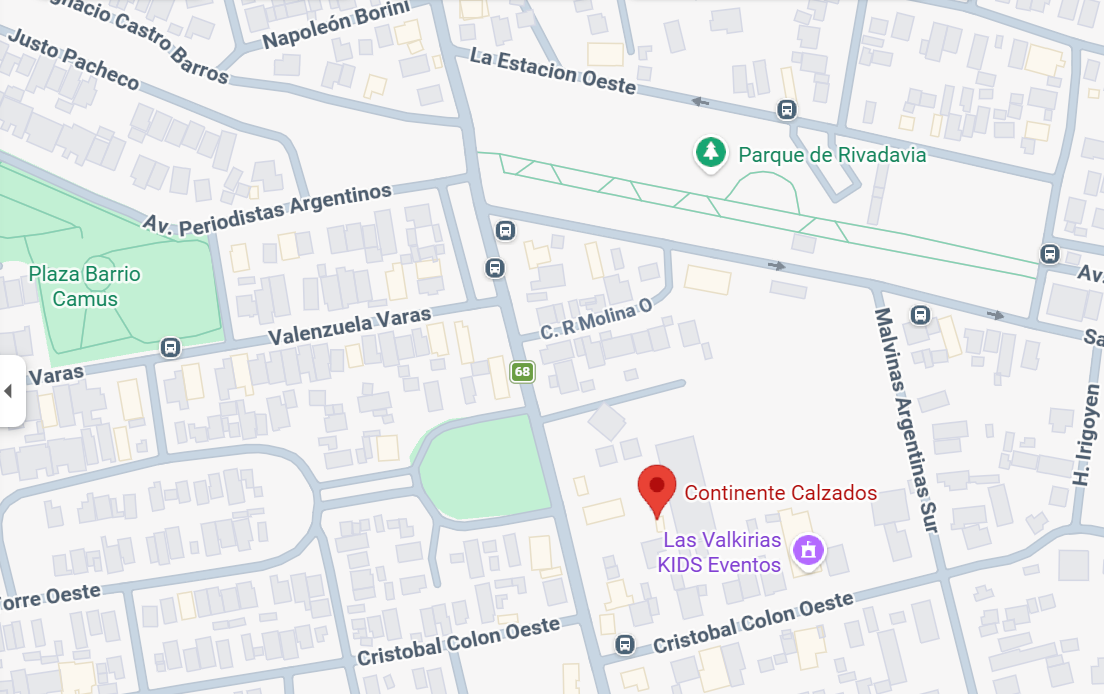 Ubicación Continente Calzados Rivadavia