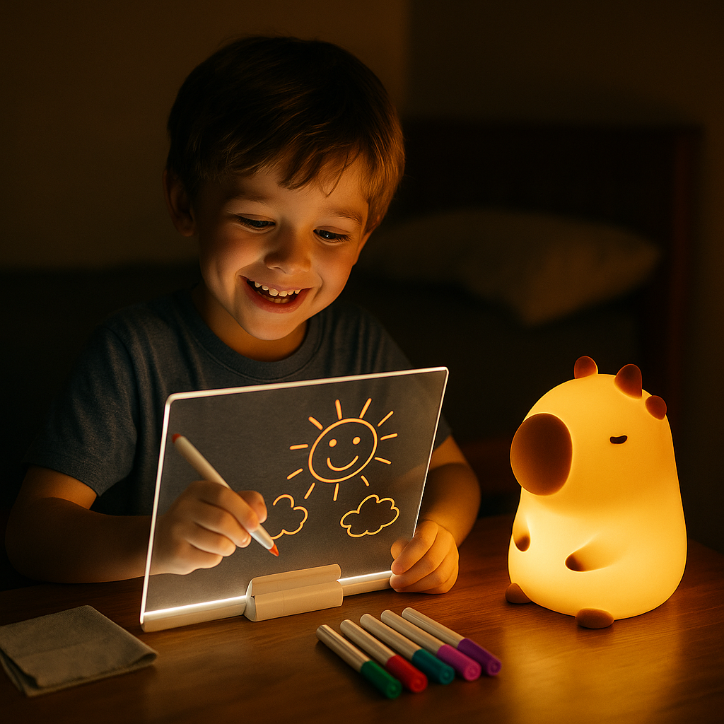 Combo Velador Capibara y Pizarra M&aacute;gica