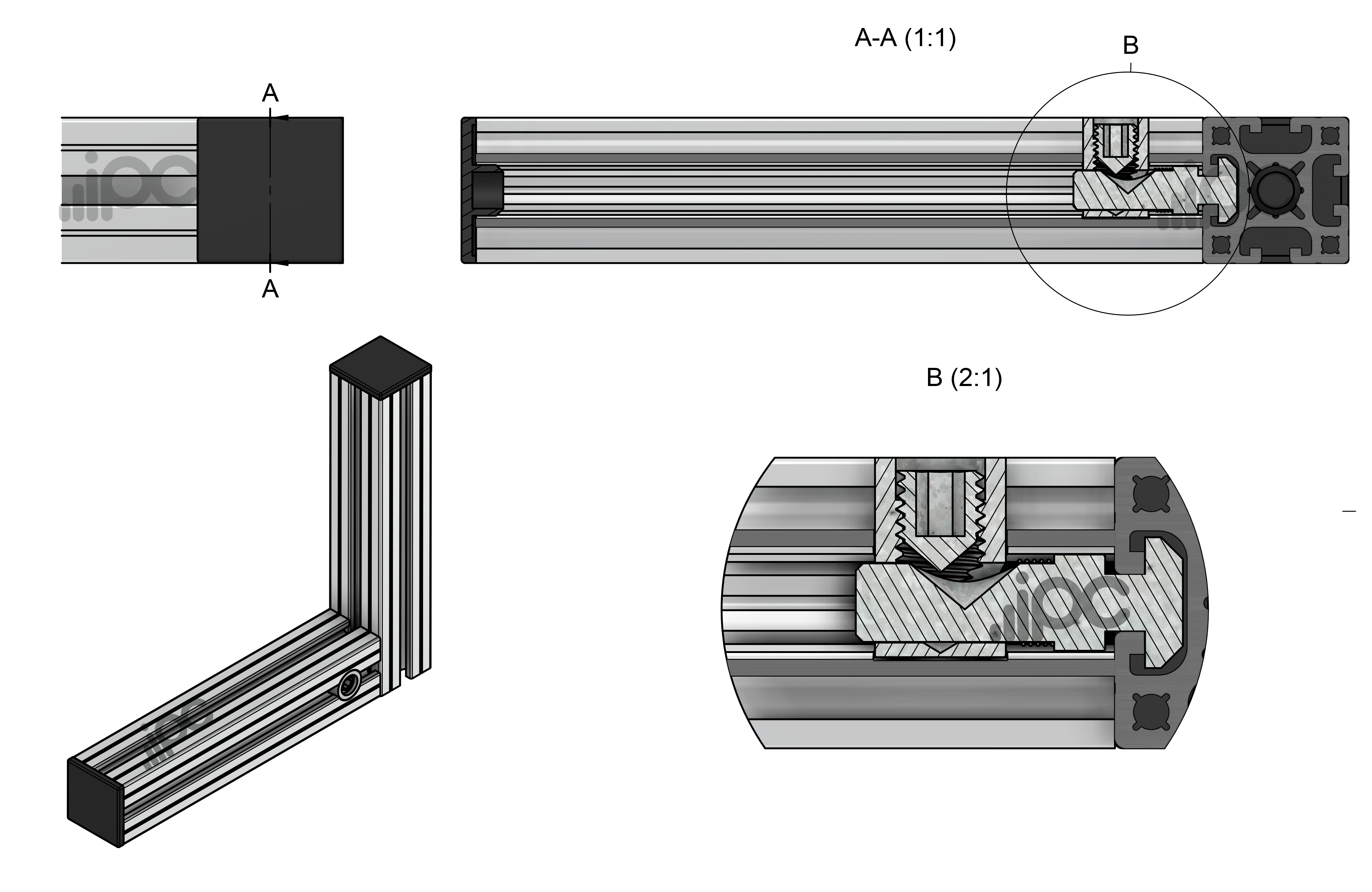 Exemplo de uso do conector fresado horizontal