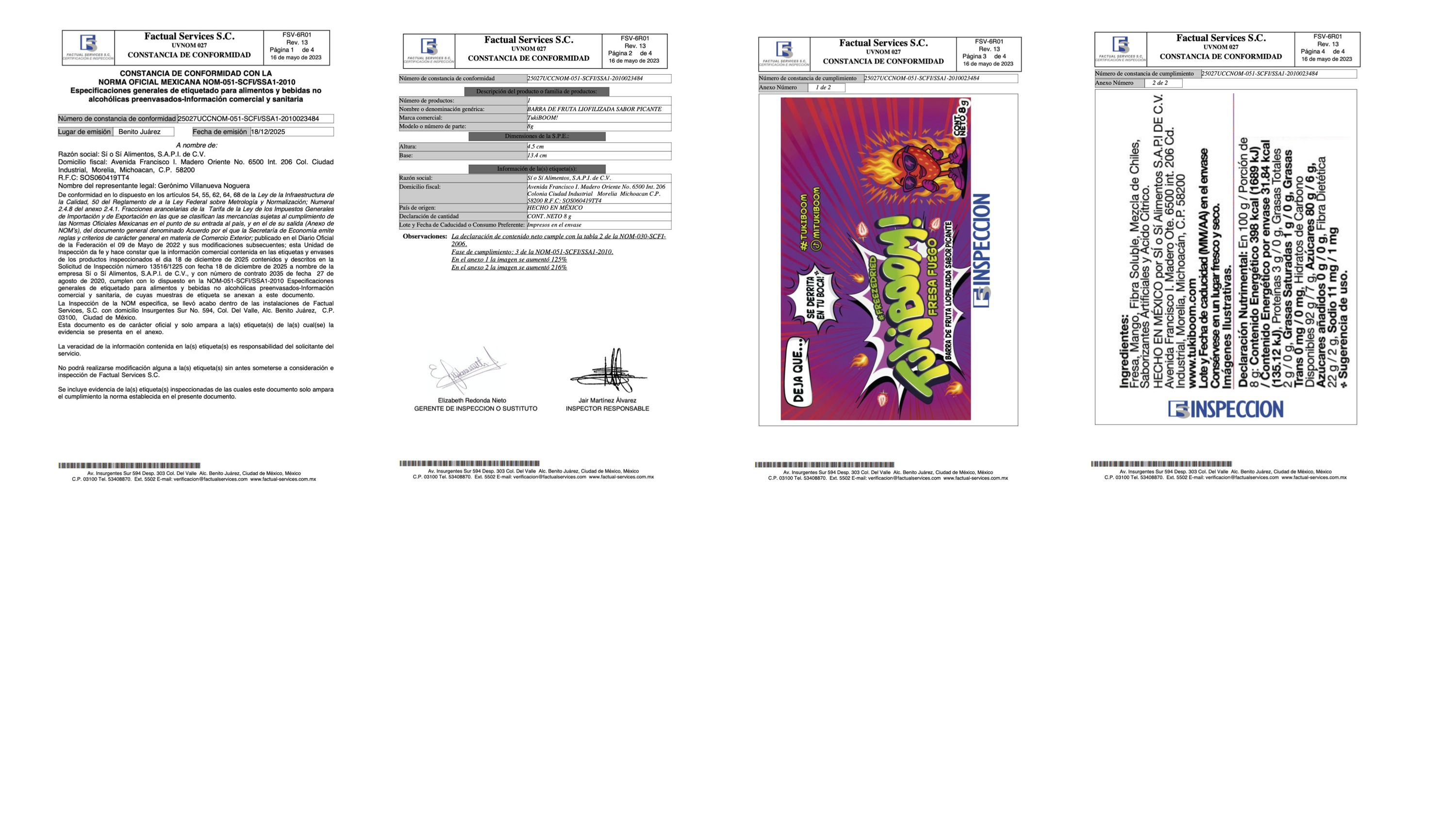 Constancia sin sellos TukiBoom Fresa Fuego