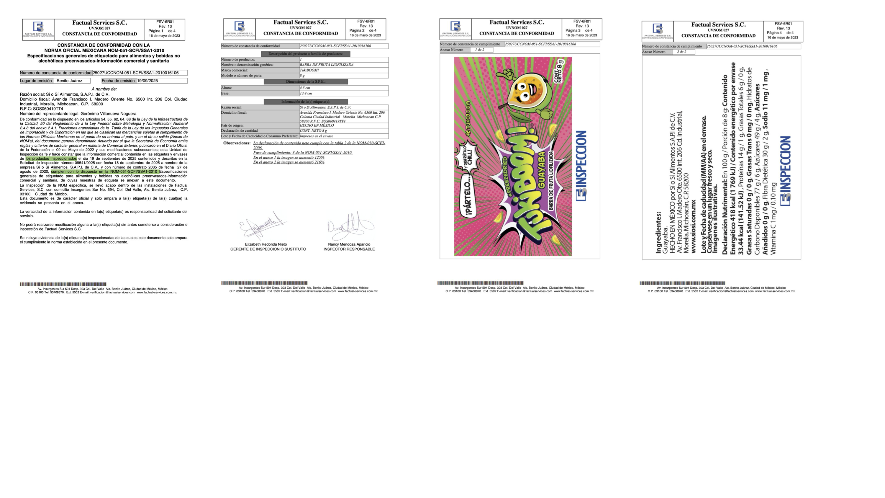 Constancia sin sellos TukiBoom Guayaba