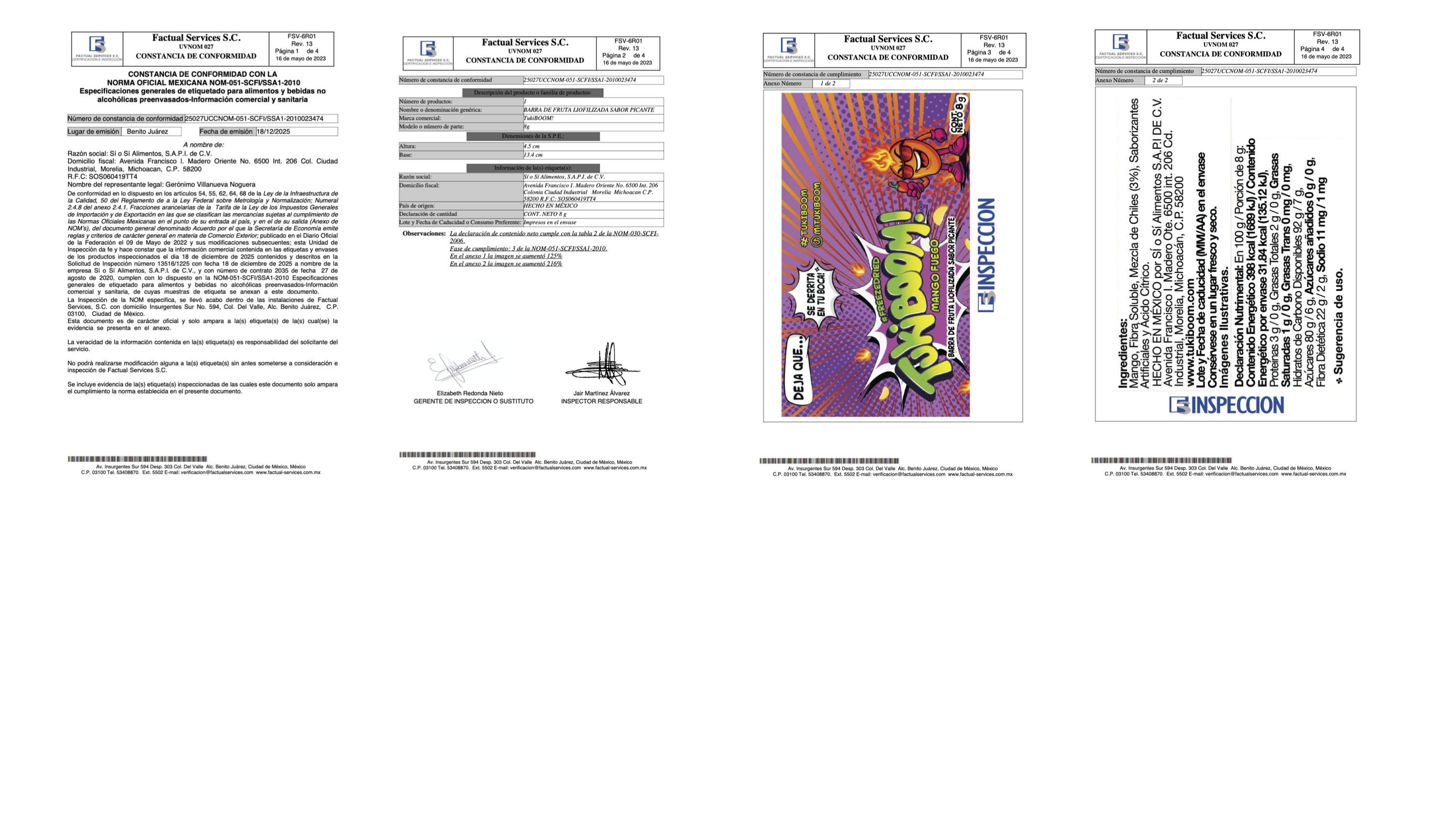 Constancia sin sellos TukiBoom Mango Fuego