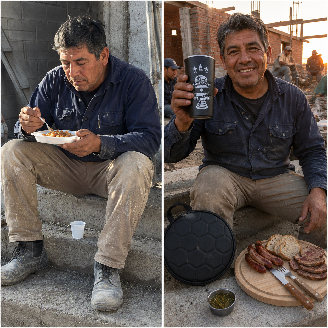 Antes y despu&eacute;s set parrillero