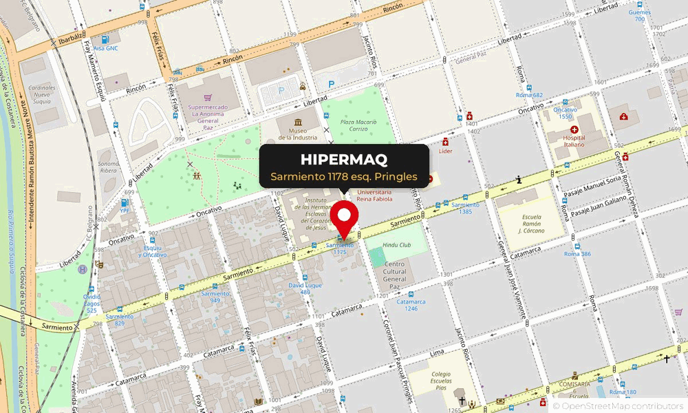 Mapa: Hipermaq, Sarmiento 1178, Córdoba