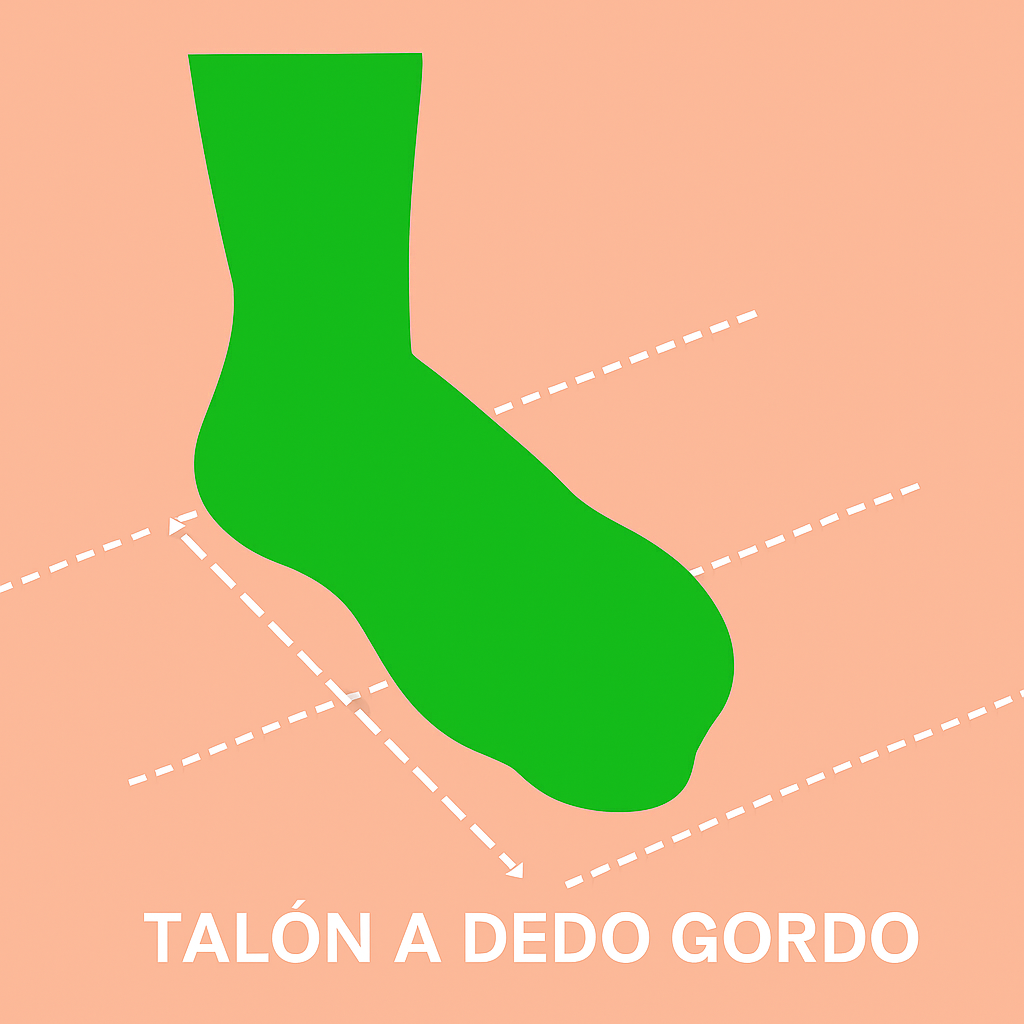 imagen que muestra cómo debe medirse el pie