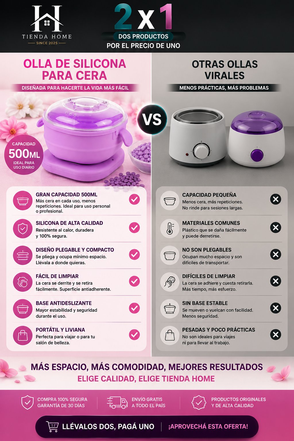 Olla de Silicona para Cera 500ml