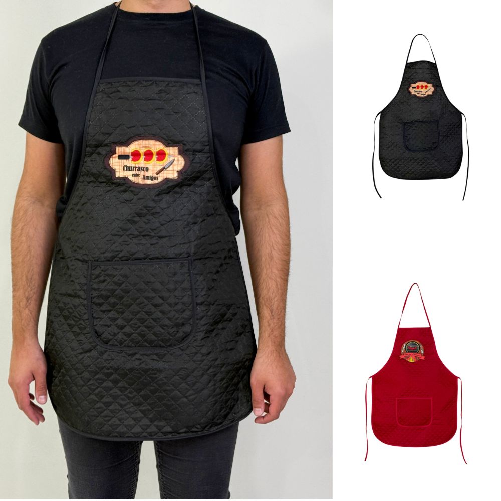 Presenteie com um Avental de Churrasco Dia dos Pais em microfibra matelada e forro impermeável. Perfeito para não sujar a roupa. Compre já!