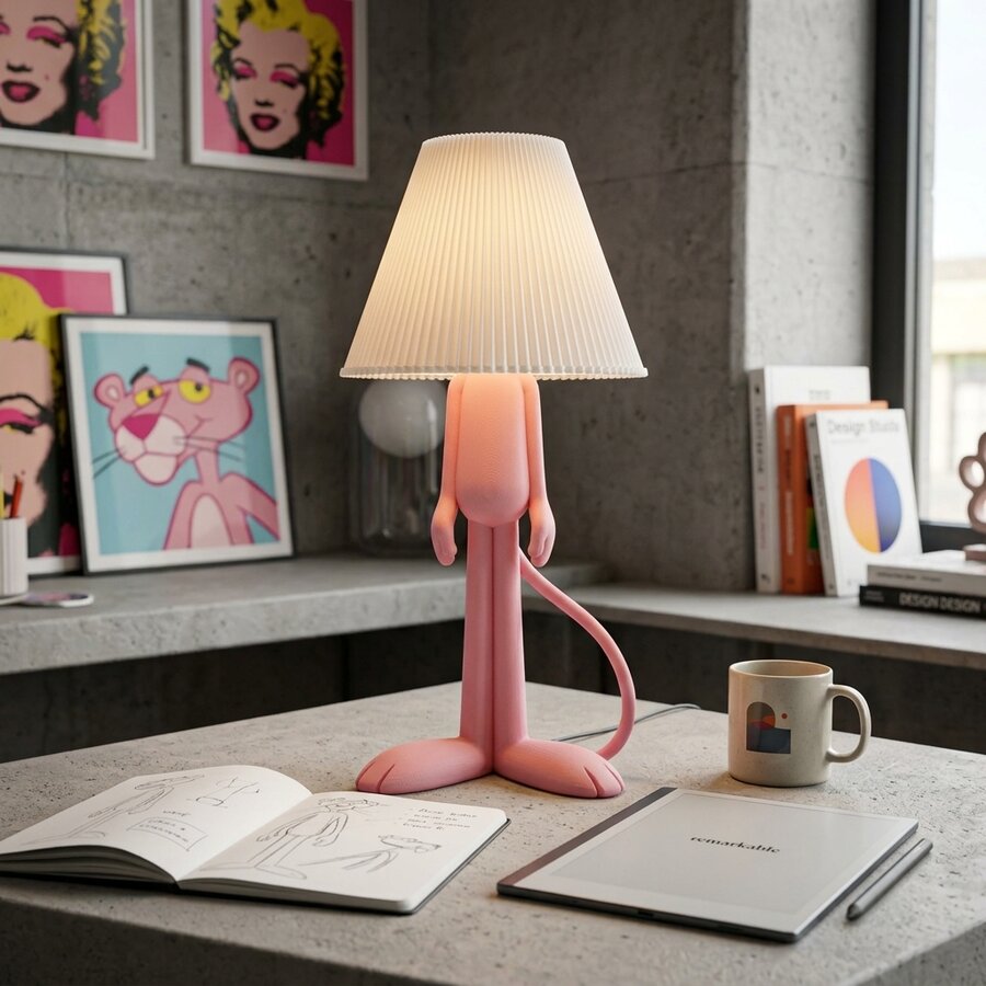 Velador de la Pantera Rosa, producto estrella de Colectix Factory