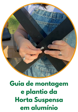Icone de guia de montagem e plantio da horta vertical suspensa em aluminio