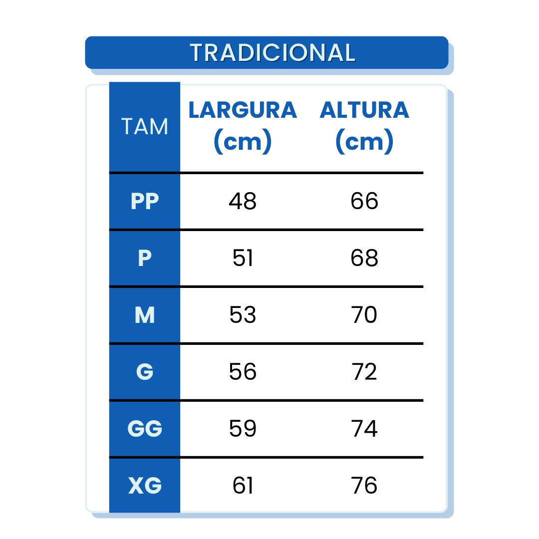 Camisetas Medidas Tradicional