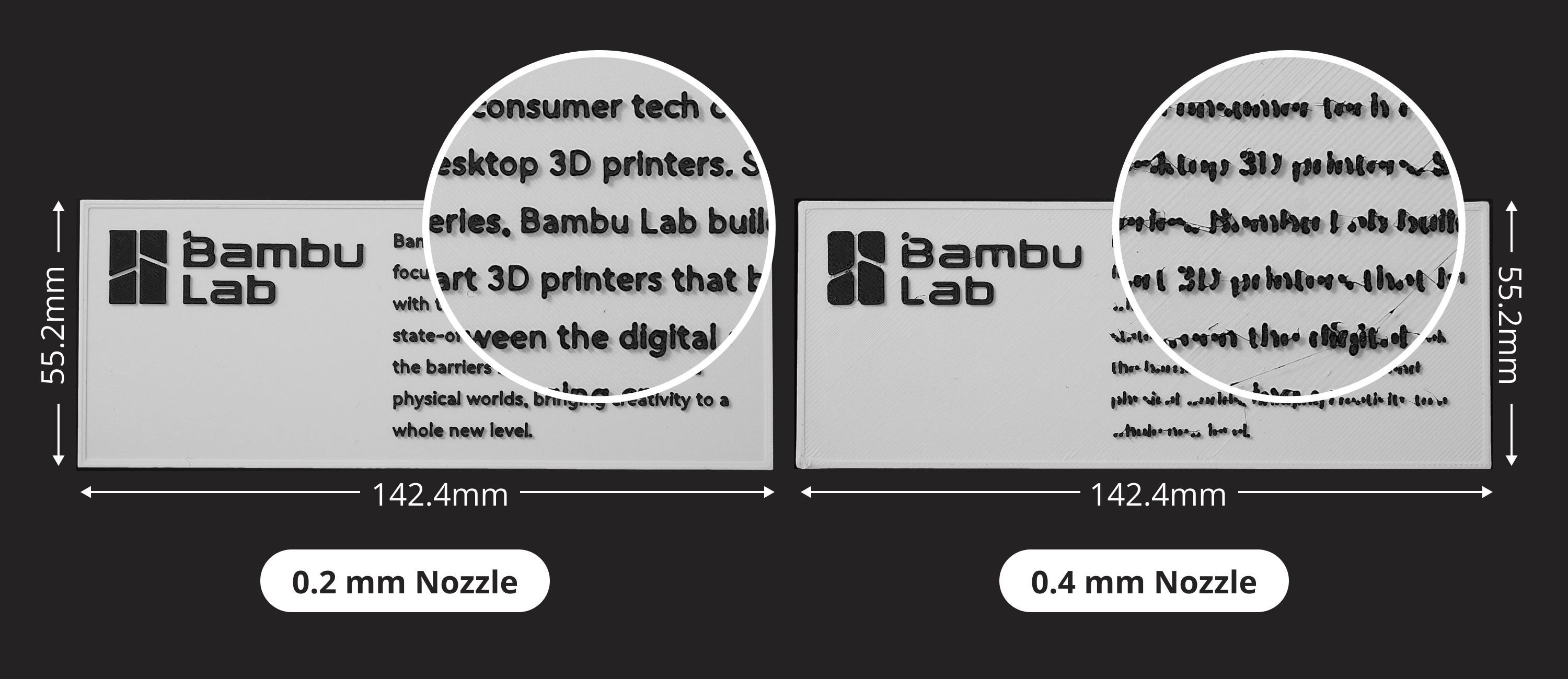 comparativo de uso bico 0.2x0.4mm bambu lab A1